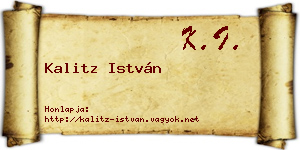 Kalitz István névjegykártya